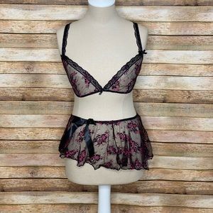 Fredericks| Sexy Lingerie| Pink and Black| Medium